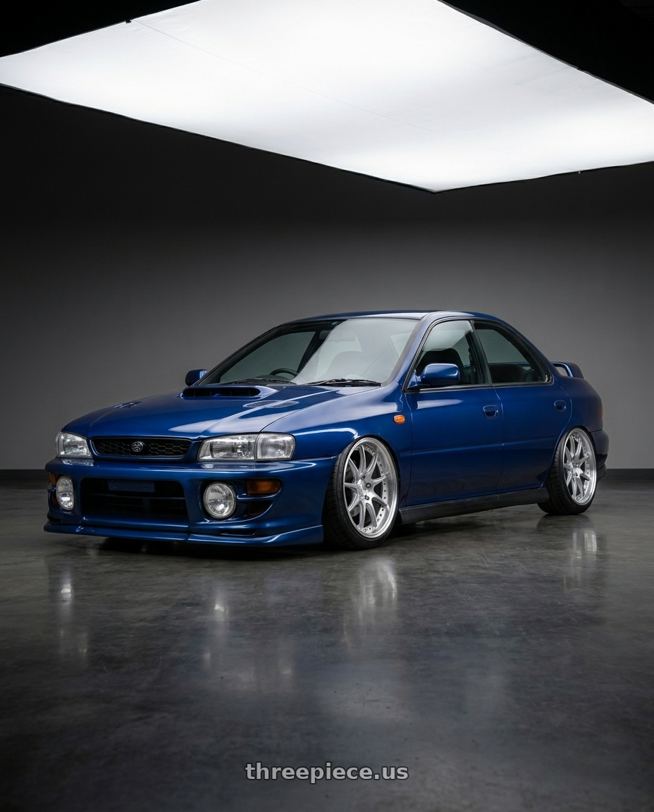 1998 Subaru impreza gc8 with Aodhan DS07 5x100 18x8.5+35 Silver w/Machined Face wheels