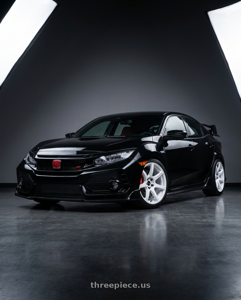 2019 honda civic type r with Work Emotion T7r 5x120 18x9.5 +38 White wheels