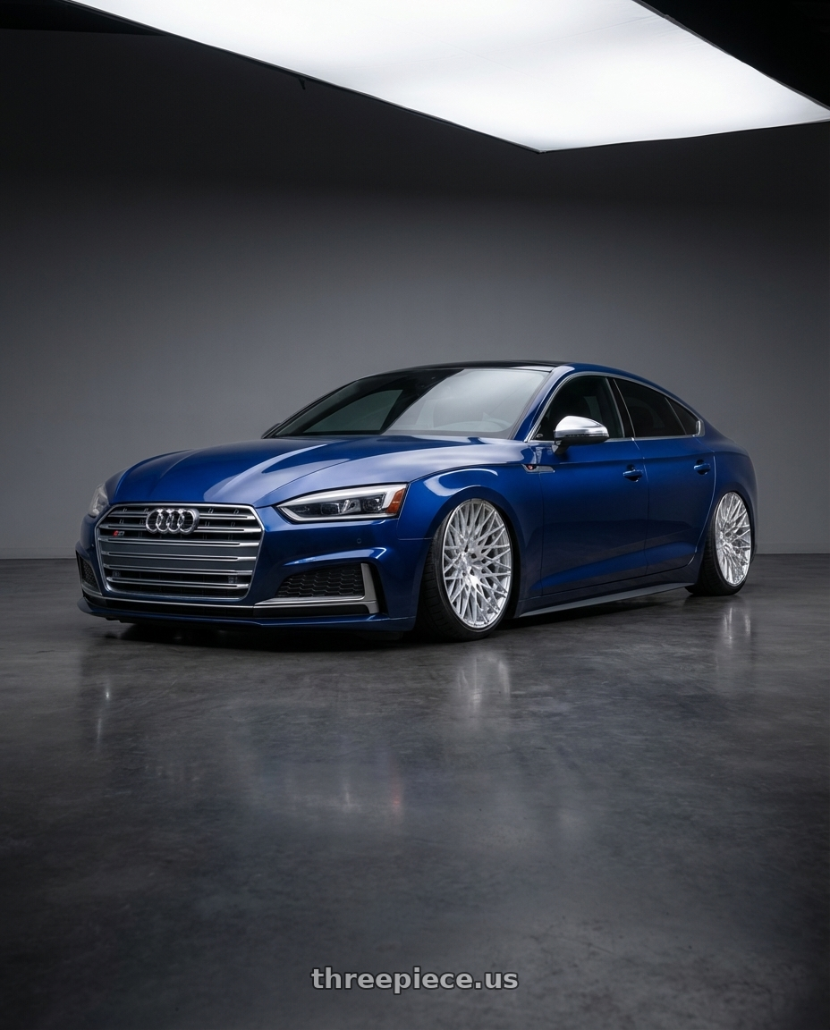 2014 Audi S5 B8 with Avant Garde Wheels M540 5X112 20x10 +25 Silver Machined wheels