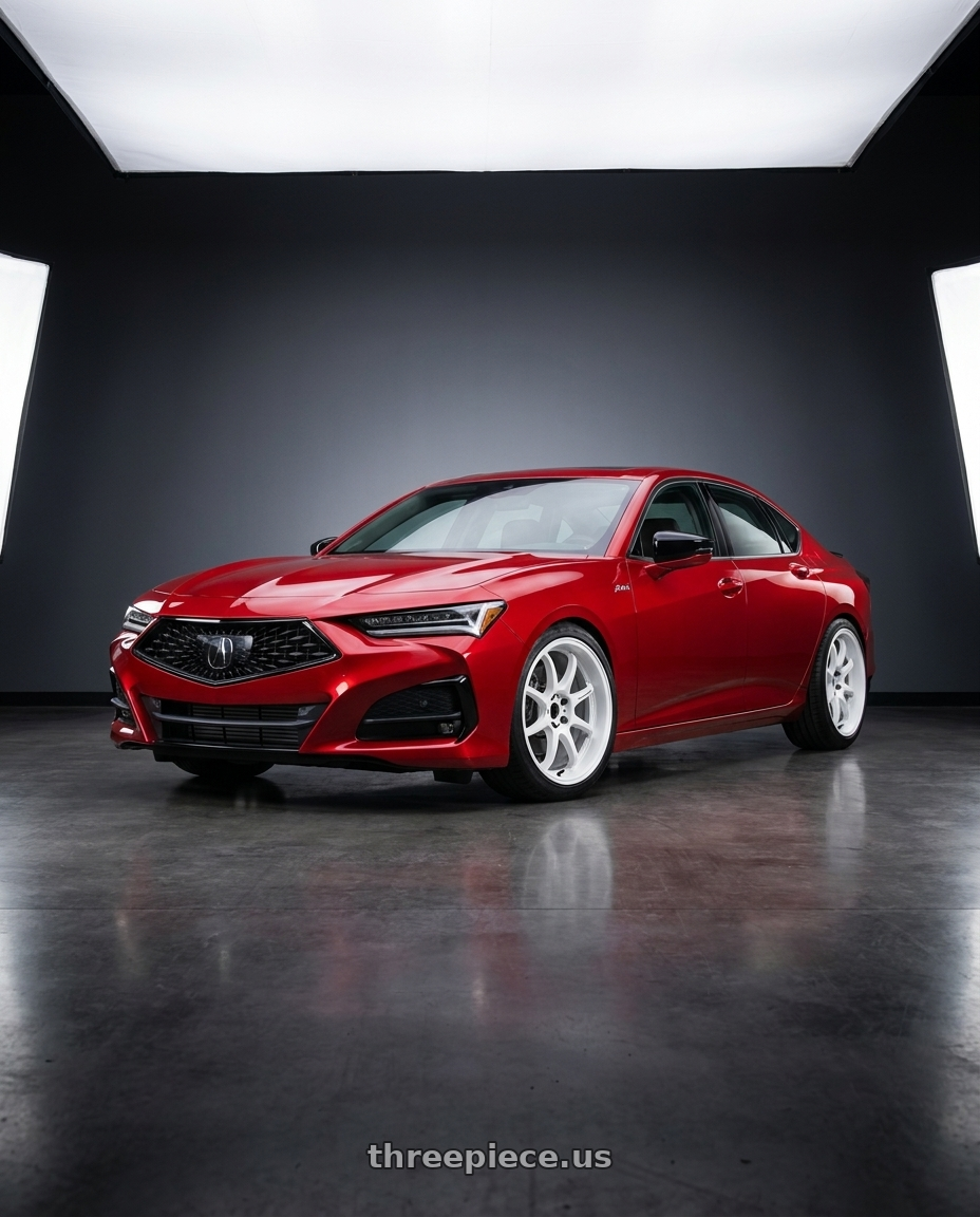 2021 Acura tlx with Work Emotion D9r 5x100 19x9.5 +38 White wheels