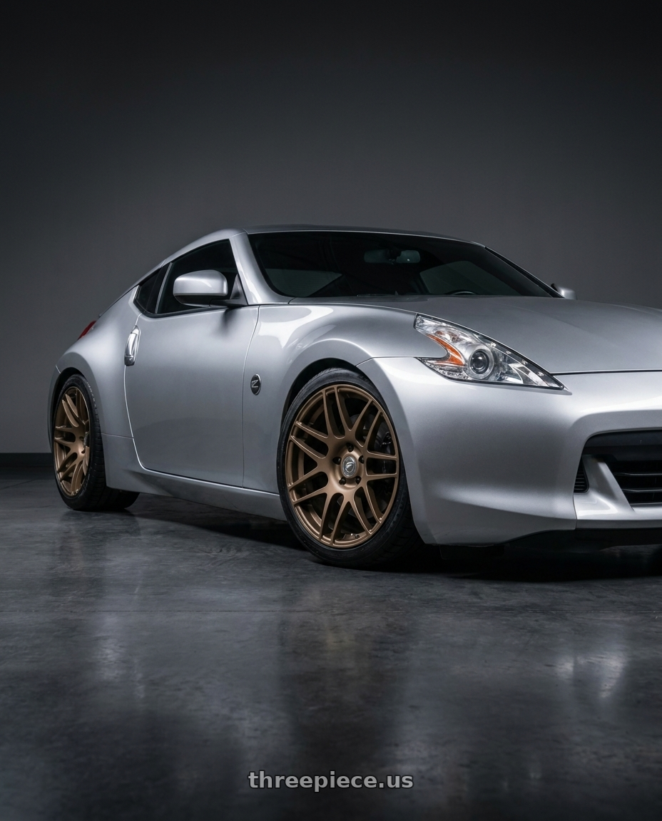 2009 Nissan 370z with Forgestar F14 5x114.3 19x11 +15 Satin Bronze wheels