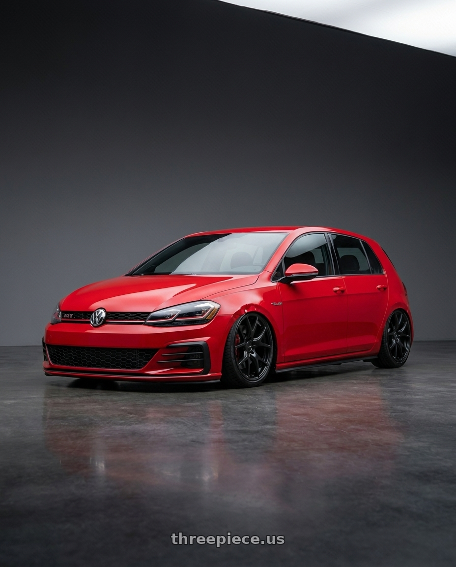 2019 Volkswagen Gti with Ssr Gtv03 5x114.3 19x8.5+38  FLAT BLACK wheels