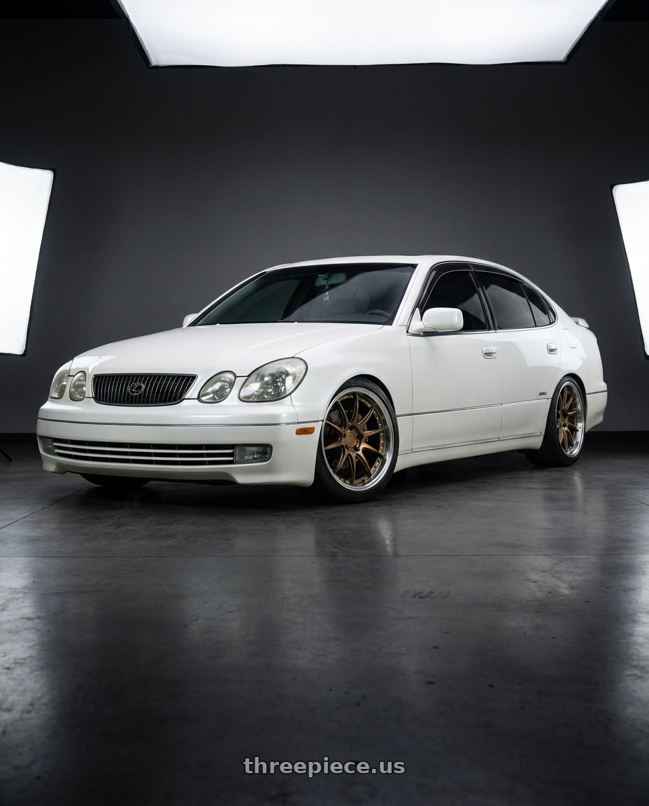 2001 Toyota Aristo V300/GS300 with Aodhan DS07 5x114.3 18x9.5+30 Bronze w/Machined Lip wheels