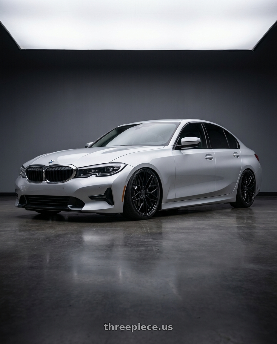 2023 BMW 3 Series G20 with Avant Garde Wheels M520R 5X112 19x8.5 +35 Gloss Black wheels