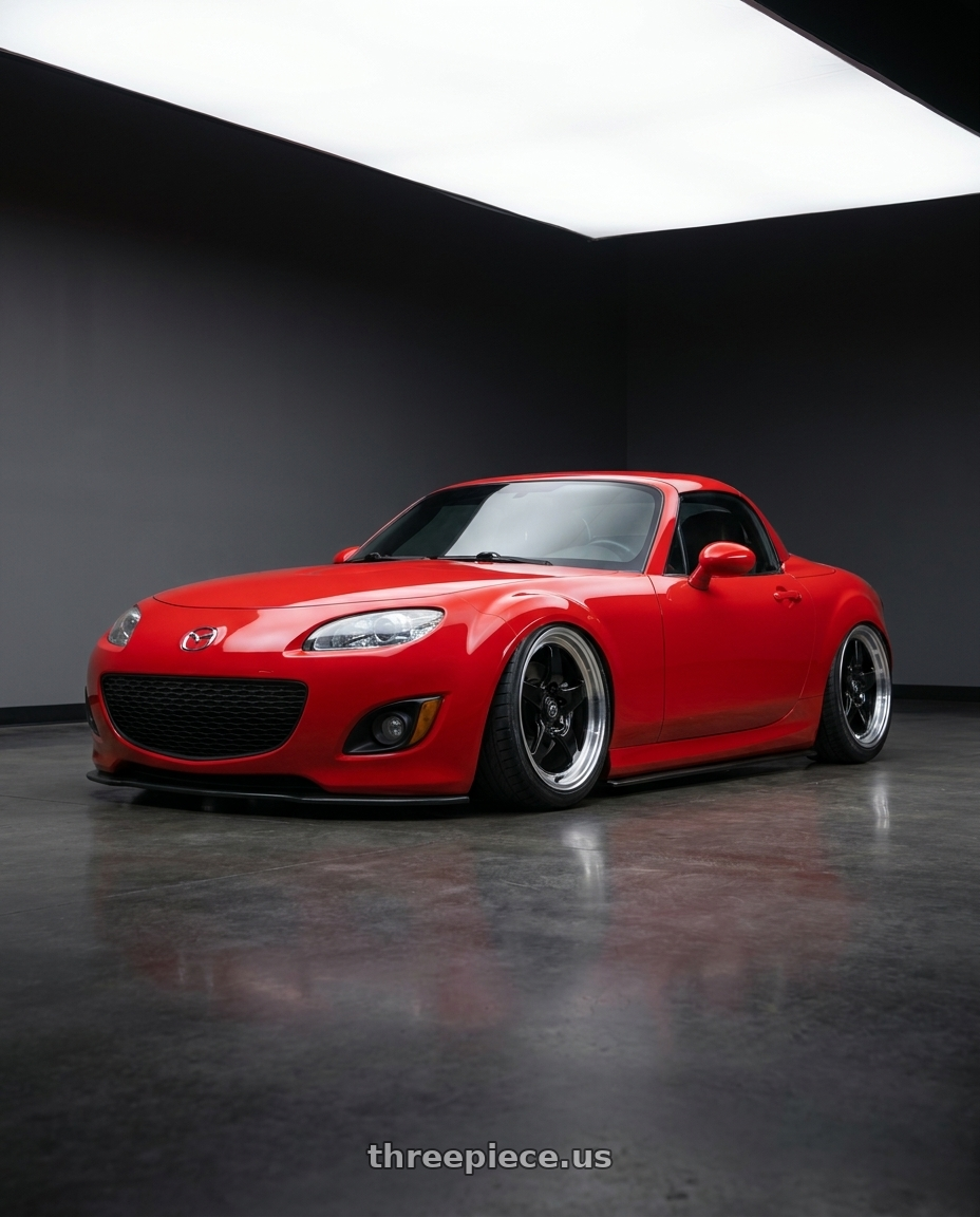 2012 Mazda MX-5 Miata NC with Forgestar D5 Drag 5x114.3 17x5 -21 Gloss Black Machined wheels