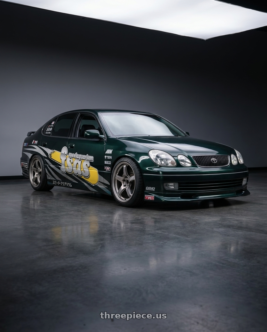 1998 toyota aristo with Gram Lights 57CR 5x114.3 18x9.5+38 Grace Silver wheels