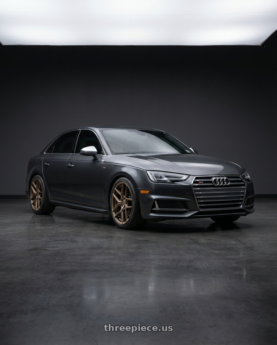 2023 Audi S4 B9 with Aodhan AFF2 5x112 19x8.5+35 Matte Bronze wheels
