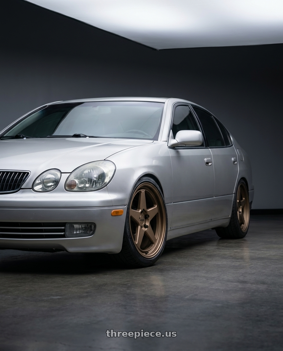 2002 lexus gs430 with KATANA RACING KR03 5x114.3 18x8 +40 Matte Bronze wheels