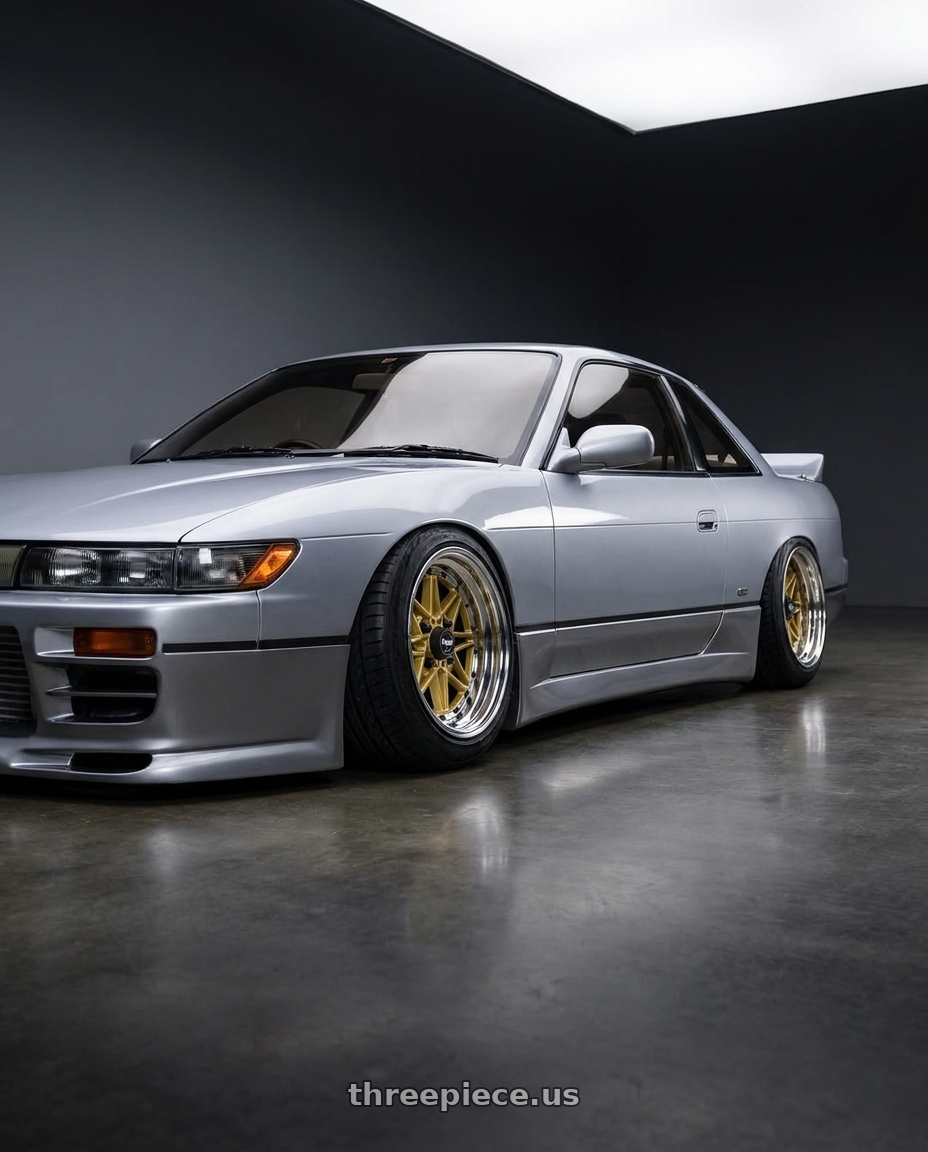 1992 Nissan silvia with EQUIP 03 GOLD 15x8.5 -9 wheels
