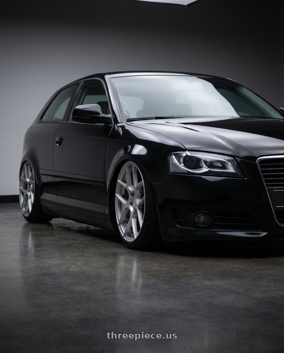 2012 Audi A3 8P with Aodhan AFF2 5x112 19x9.5+35 Gloss Silver Machined Face wheels