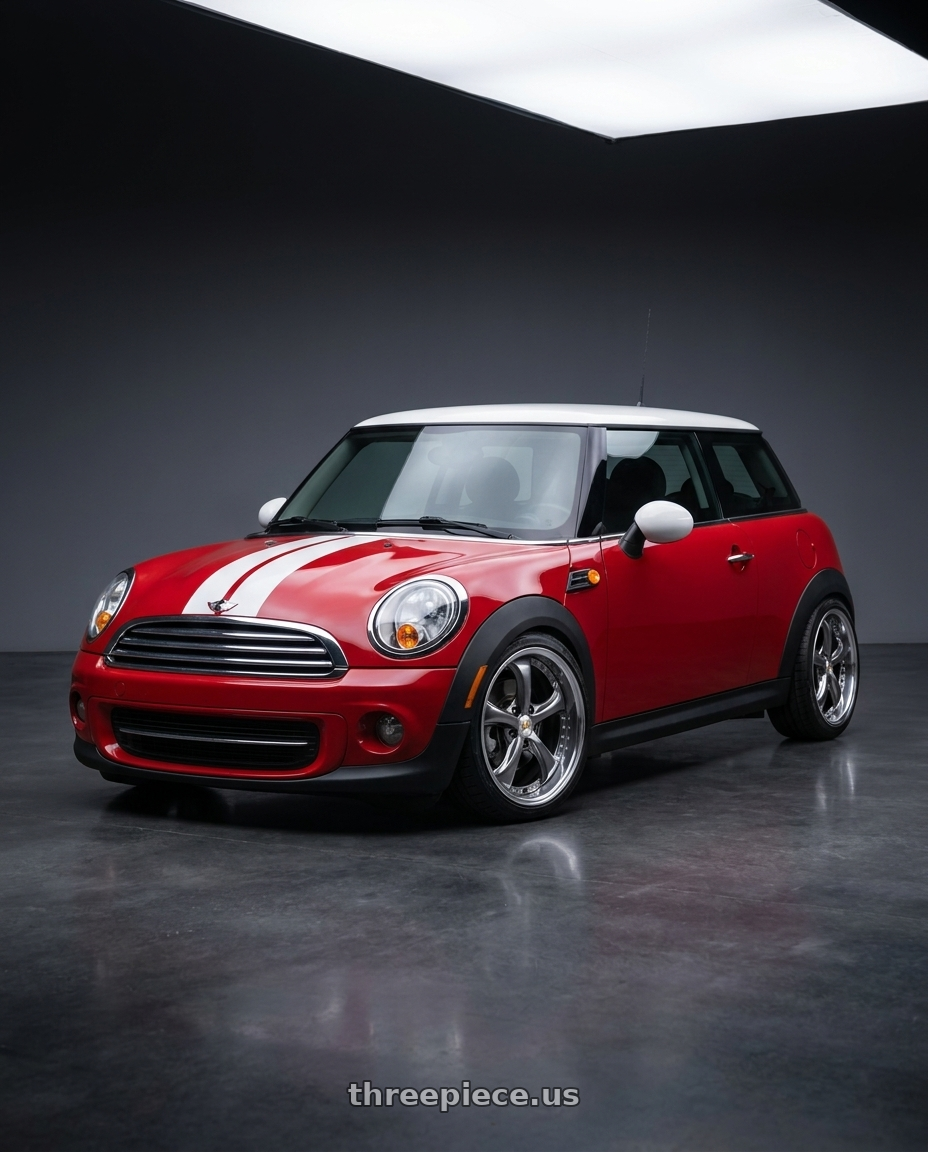 2013 Mini Cooper with Work Wheels VS-KF 5x114.3 20x9+21 Brilliant Silver Black O Disk STEP RIM wheels
