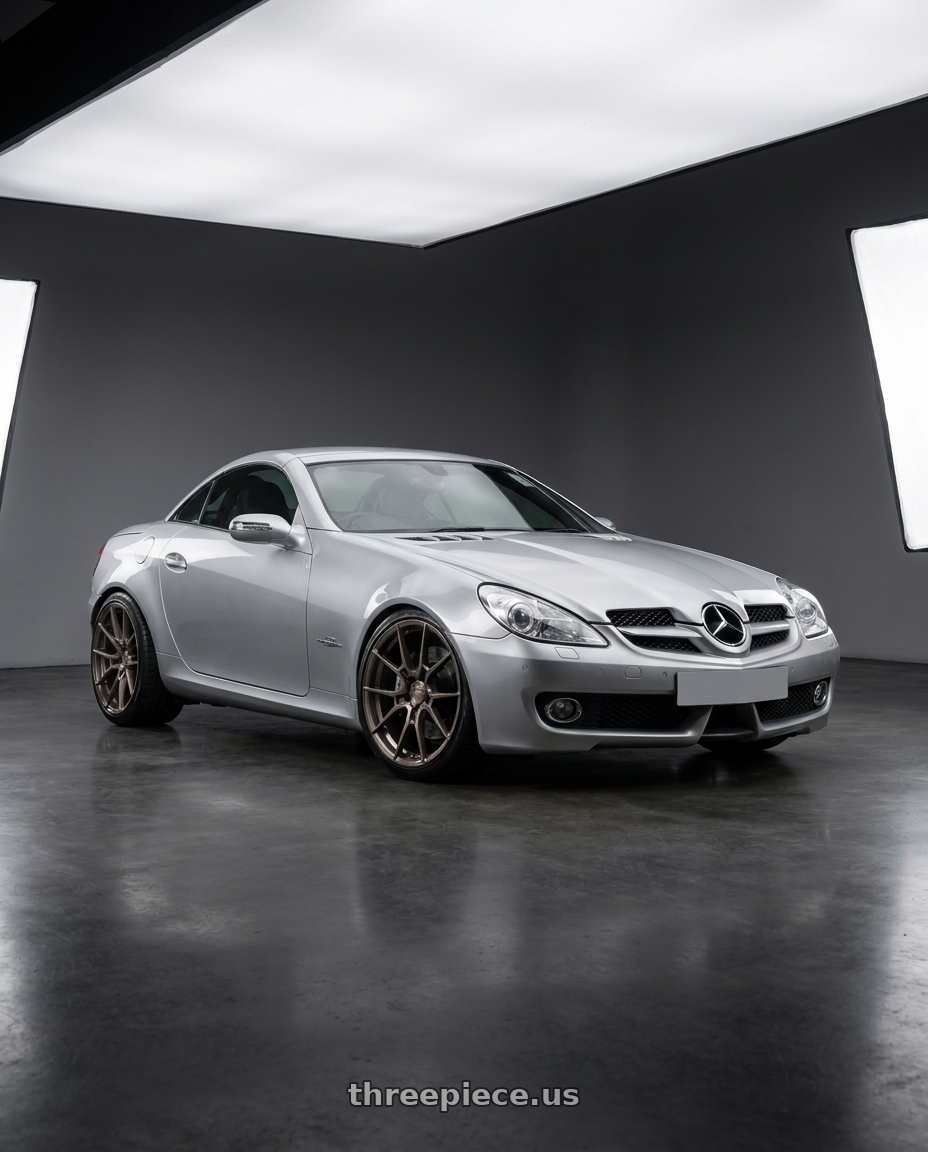 2010 Mercedes Benz SLK200, r171, Grand Edition, Silver with Niche Mono T111 KANAN 5X120 20X11.5 +52 BRUSHED CANDY SMOKE wheels