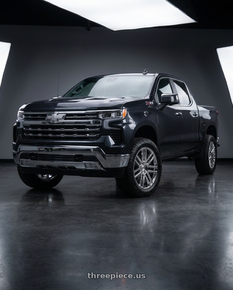 2023 Chevrolet Silverado 1500 with Niche 1PC M098 ELAN 6X139.7 20X9 +30 CHROME PLATED wheels