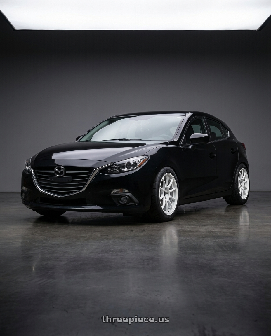 2016 Mazda 3 hatchback with Volk Racing ZE40 5x114.3 17x8 +38 DASH WHITE wheels