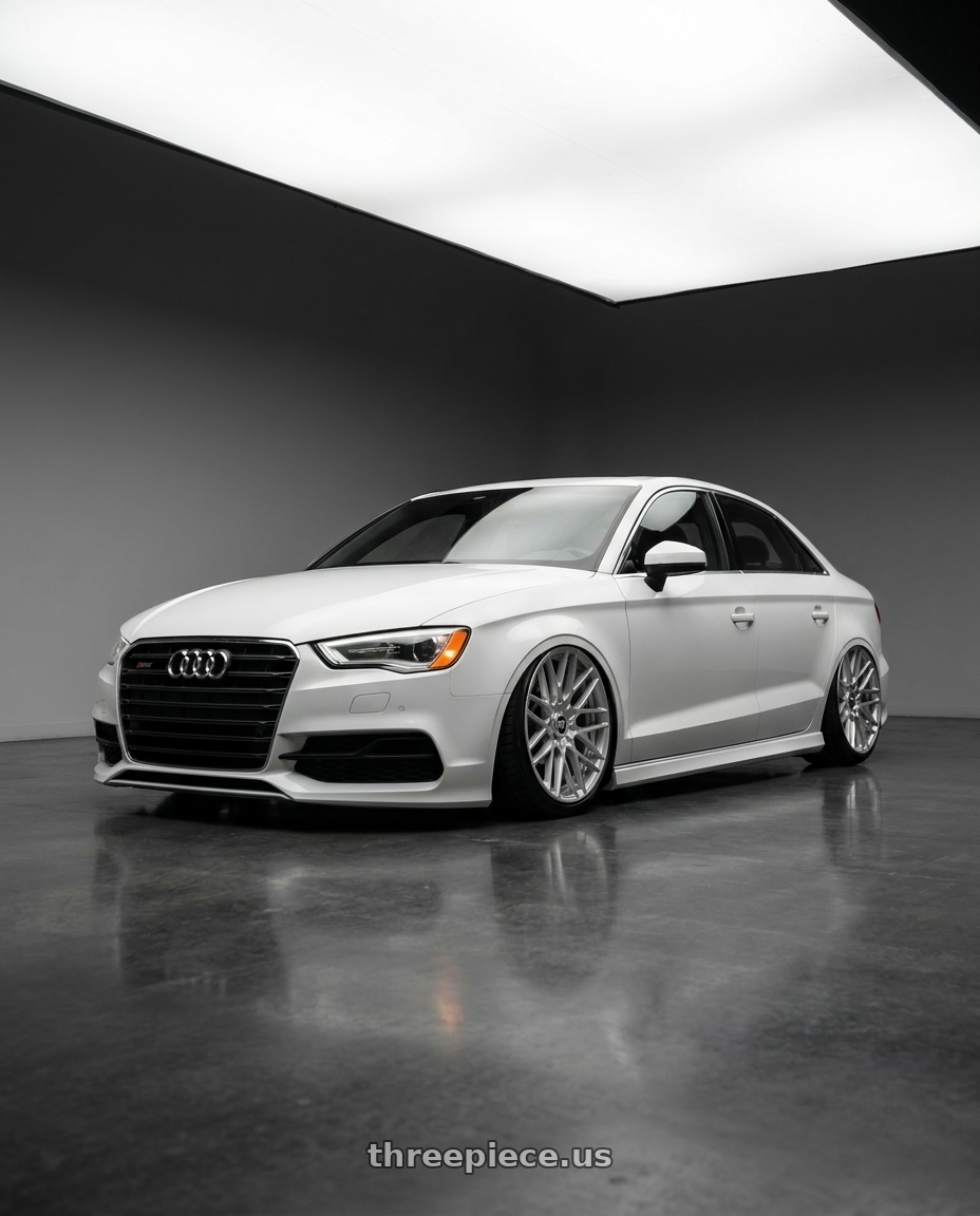 2018 Audi A3 Quattro premium with Rotiform 1PC R140 RSE BLANK 20X10 +25 GLOSS SILVER wheels