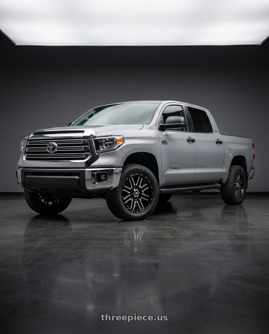 2021 Toyota Tundra 1794 Edition with Vision Off-Road 348 Nexus 5x150 18x8.5+18 Gloss Black Machined Face wheels
