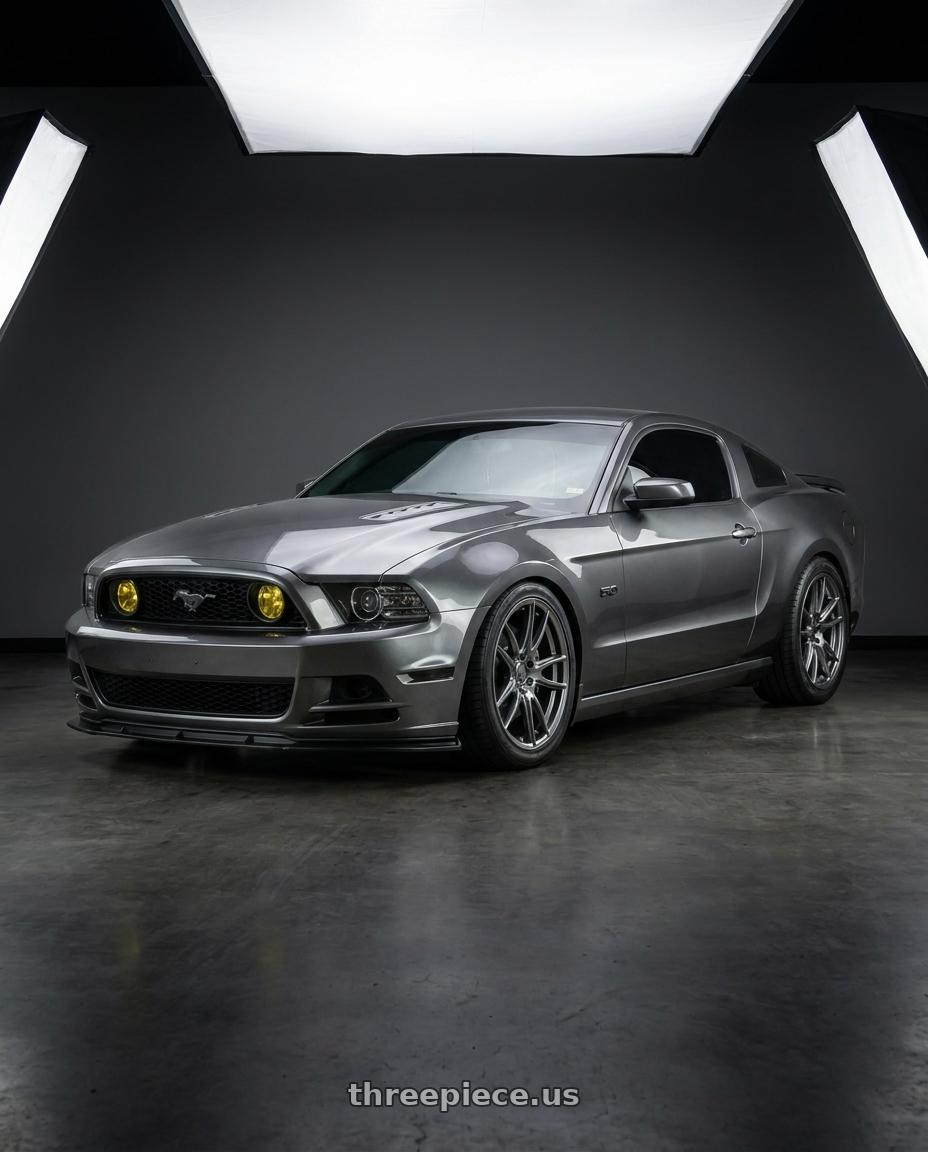 2014 Ford Mustang GT with Aodhan AH-X 5x114.3 19x9.5 +35 Hyper Black wheels