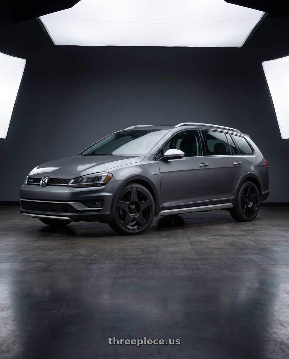 2017 vw alltrack with fifteen52 TARMAC 5x112 18x8.5 +45 ASPHALT BLACK (SATIN BLACK) wheels