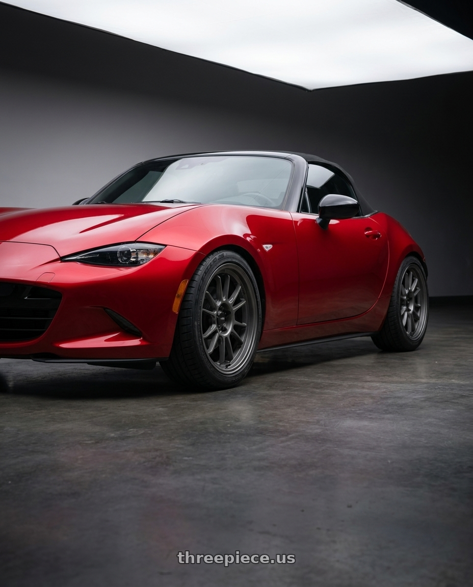 2016 Mazda Miata with Konig Hypergram 4x100 16x8+38 Matte Grey wheels