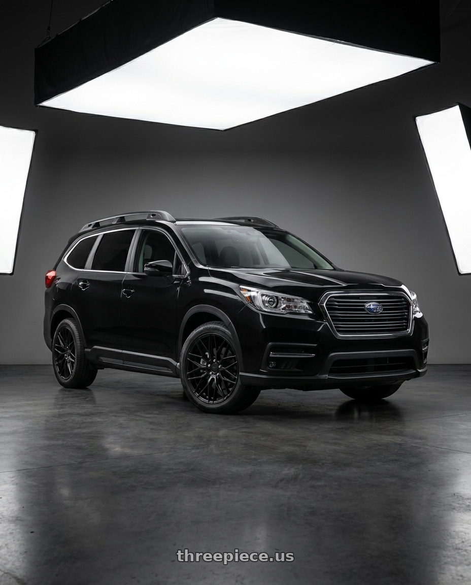 2025 Subaru Ascent Crystal Black Silica with Niche 1PC M190 GAMMA 5X114.3 20X9 +35 MATTE BLACK wheels