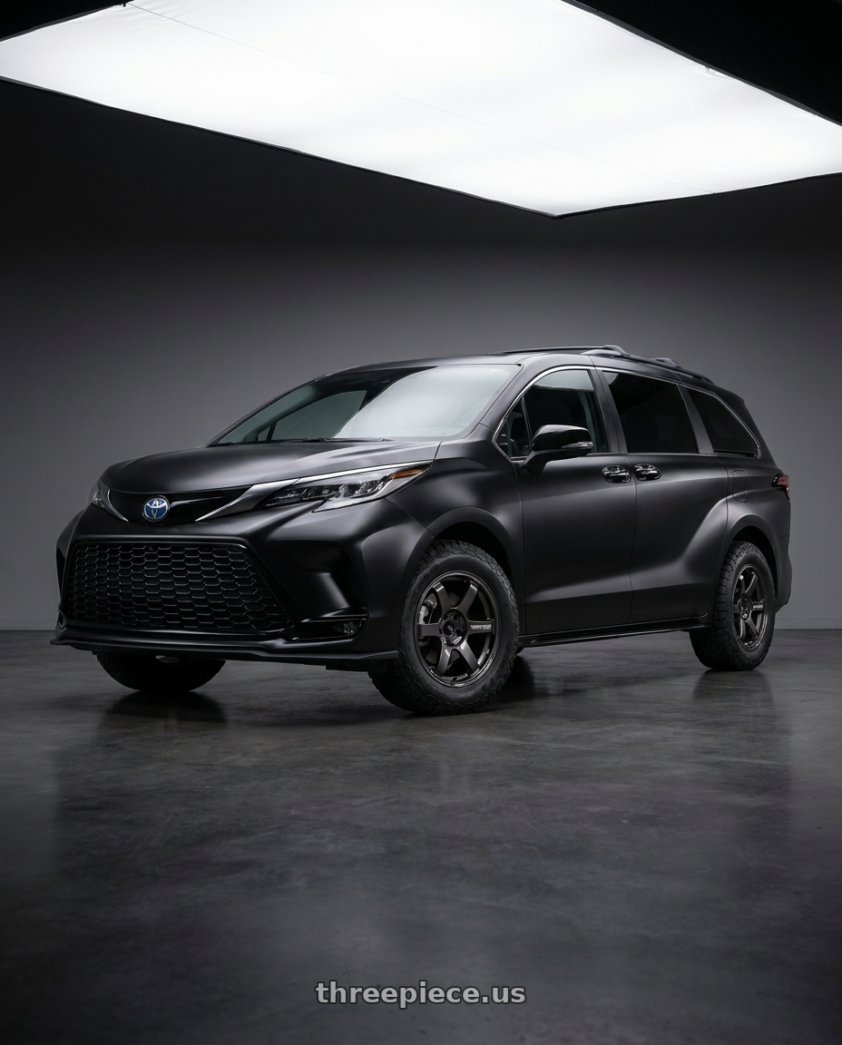 2025 Toyota Sienna with Volk Racing TE37 Saga S-Plus 5x114.3 17x7.5+44 Diamond Dark Gunmetal wheels