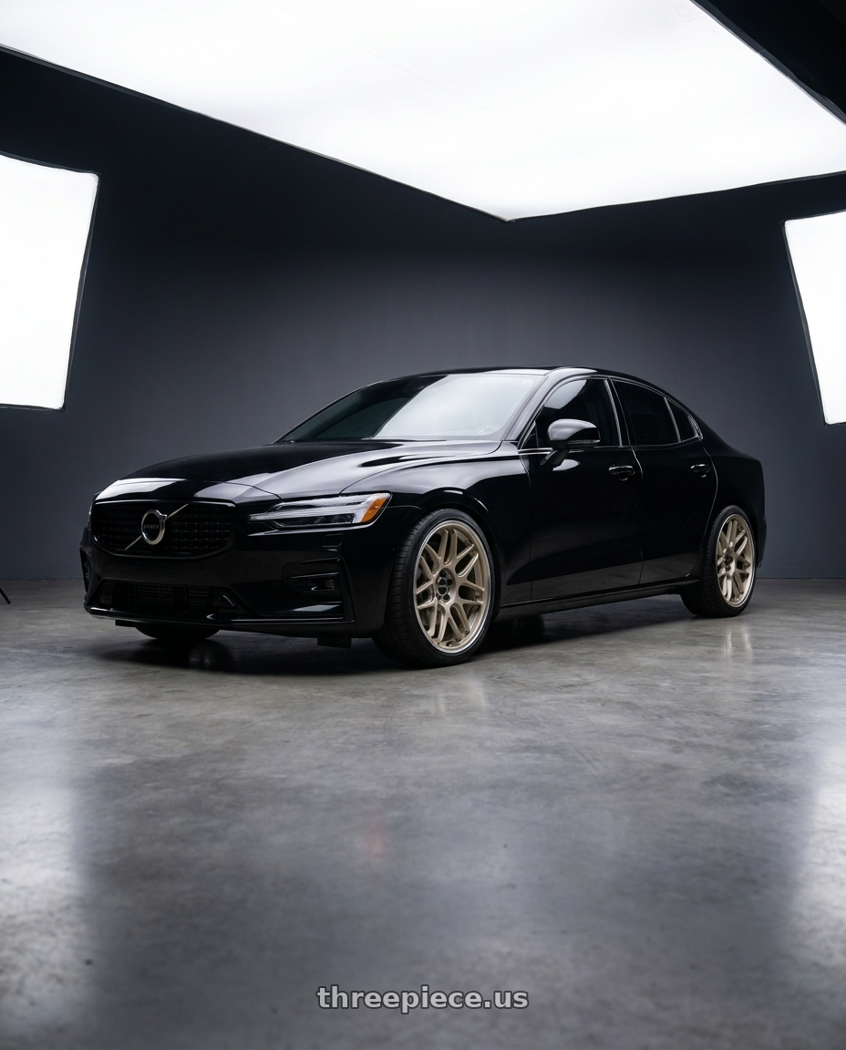 2022 Volvo s60 with Motegi MR158 TSUBAKI 5X108 18x8.5 +42 MOTORSPORT GOLD W/ MACHINED LIP wheels