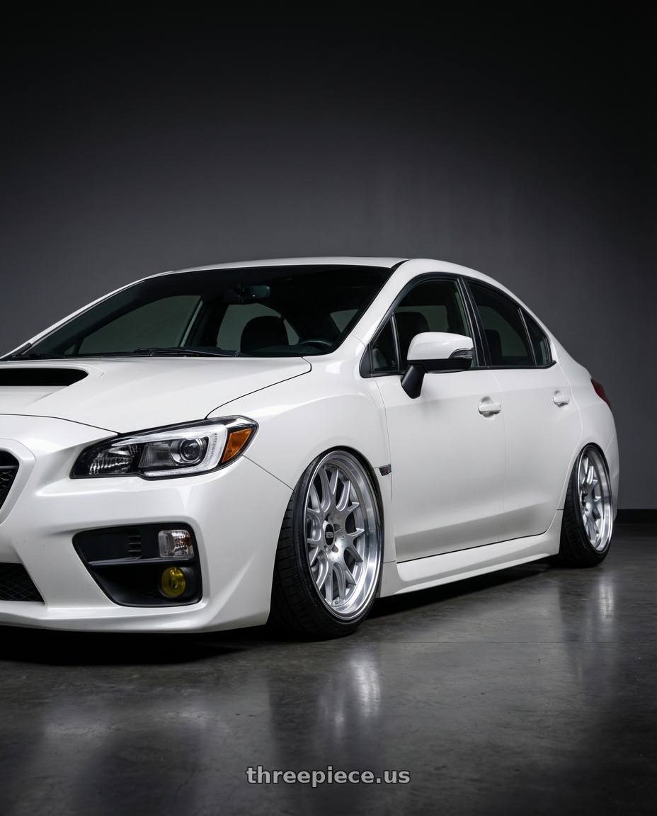 2017 Subaru WRX Limited, Crystal Pearl White with BBS CH-R 5x114.3 19x8 +38 Brilliant Silver Polished Rim Protector wheels