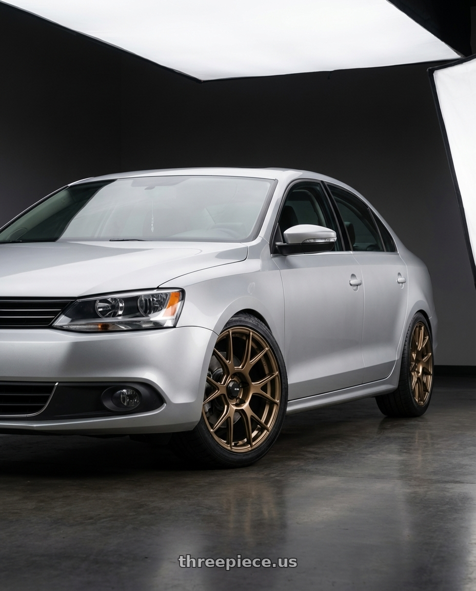 2016 Volkswagen Jetta GLI MK6 with Konig Ampliform 5x112 18x8.5+43 Gloss Bronze wheels