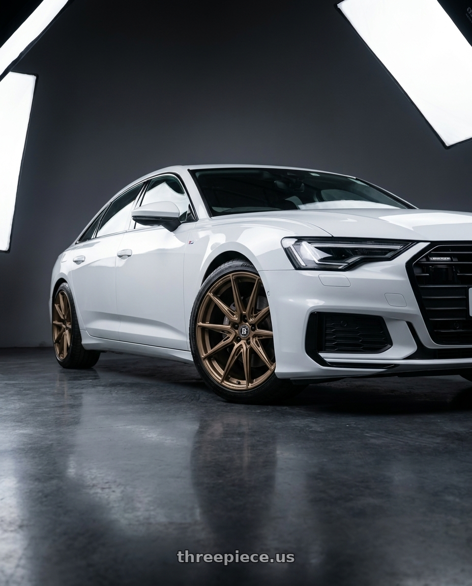 2019 Audi A6 45, white with Brada Wheels CX2 5x112 20x9 +35 Satin Bronze wheels