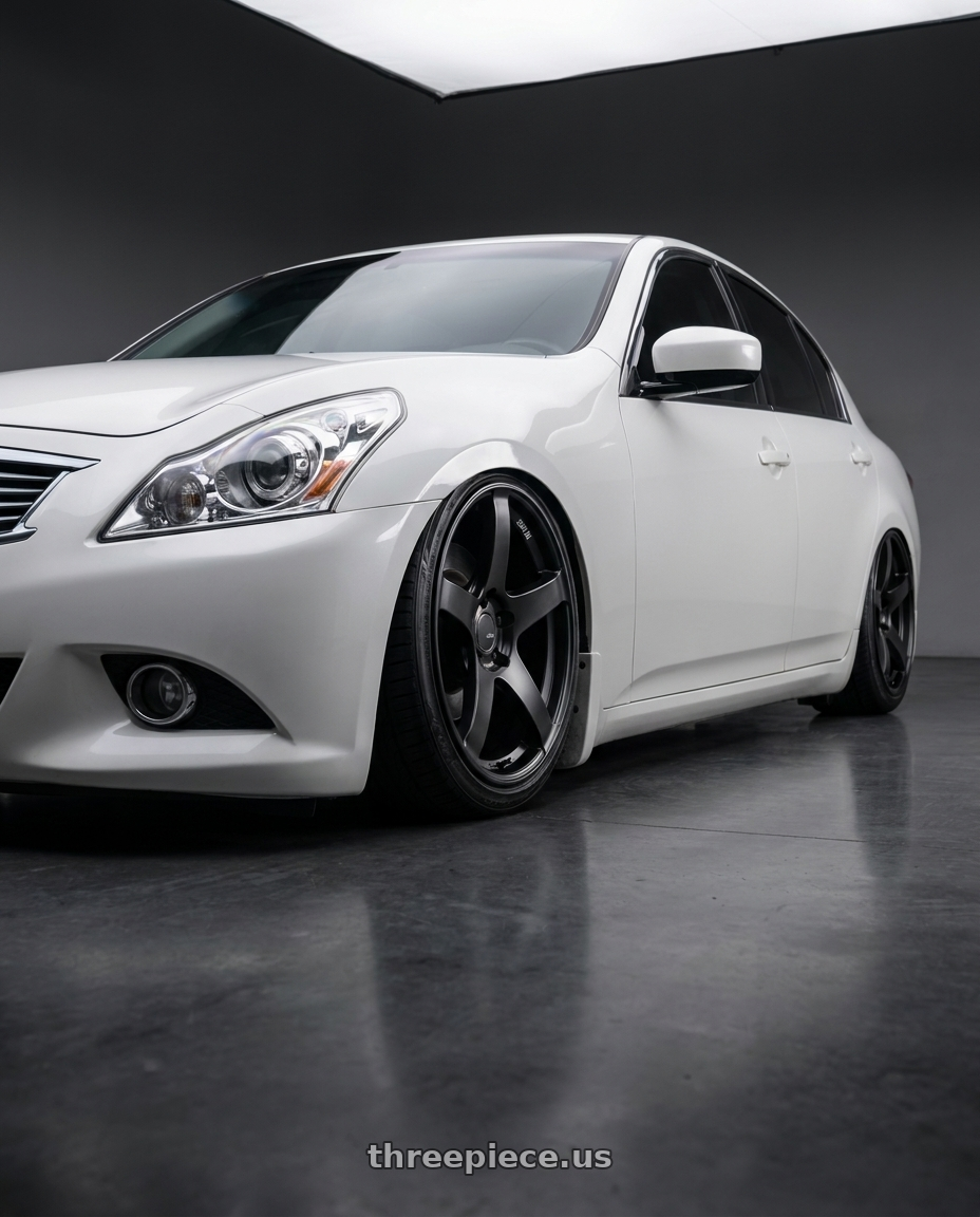 2012 Infiniti G37 with Ssr Gtv01 5x114.3 19x8.5+38  FLAT BLACK wheels
