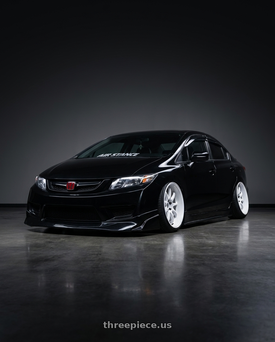 2014 honda civic9 with Work Emotion D9r 5x100 18x10.5 +15 White wheels