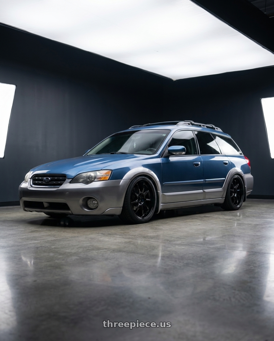 2008 Subaru Outback 2 5i with Work Emotion D9r 5x100 18x8.5 +38 Black wheels