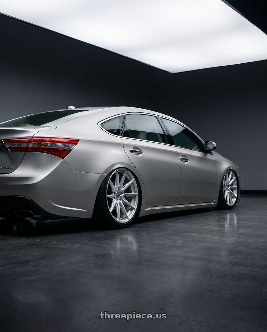2013 toyota avalon with Brada Wheels CX2 5x114.3 19x9 +20 Brushed Hyper Silver wheels rear three quarter view square tires