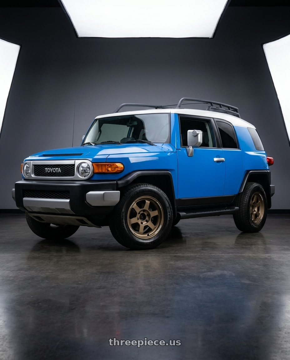 2007 Toyota FJ Cruiser with Volk Racing TE37XT 6x139.7 17x8.5 -10 BRONZE wheels