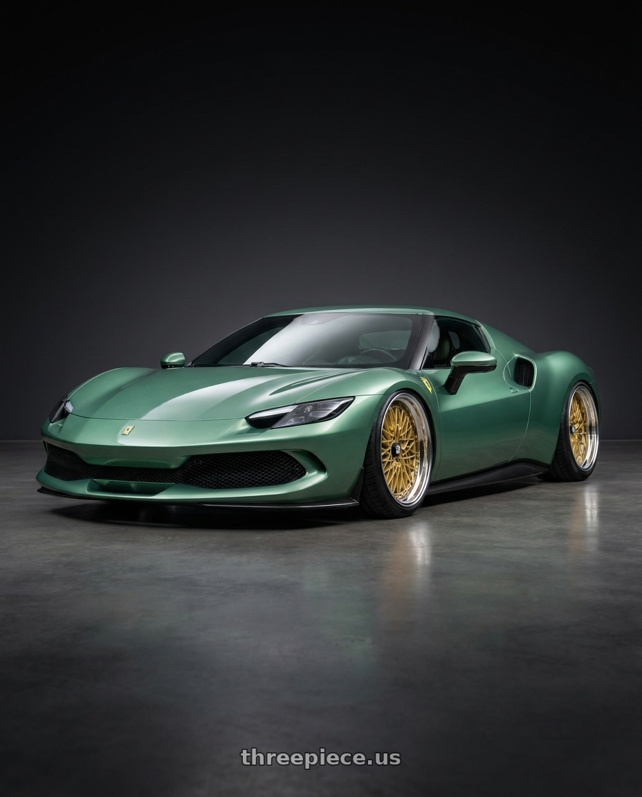 2025 Ferrari 296 GTB with SSR Formula MESH 5x100 19X12.5+-3 MD Disk Fm Gold wheels