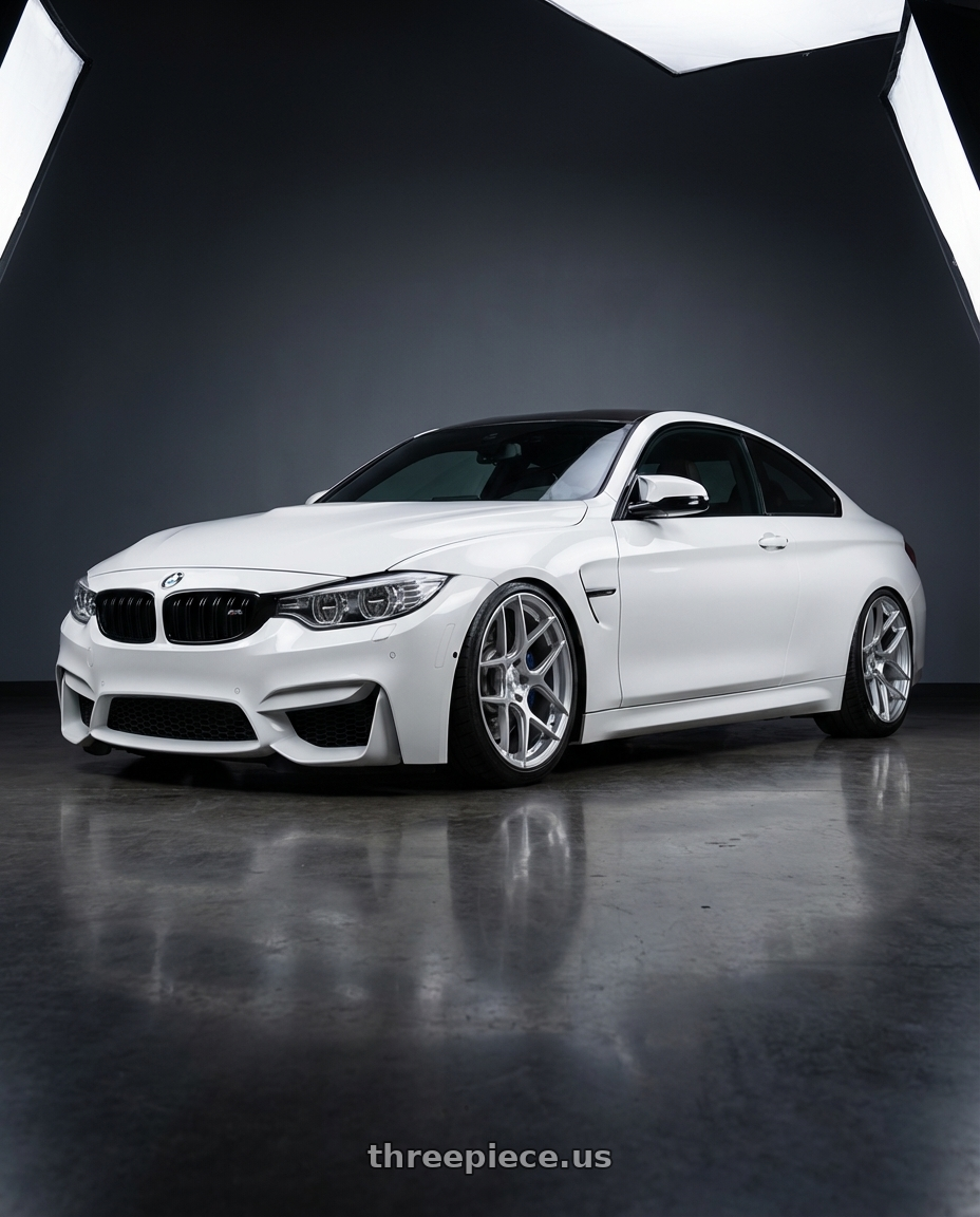 2018 BMW M4 F82 with Aodhan AFF2 5x120 19x9.5+35 Gloss Silver Machined Face wheels