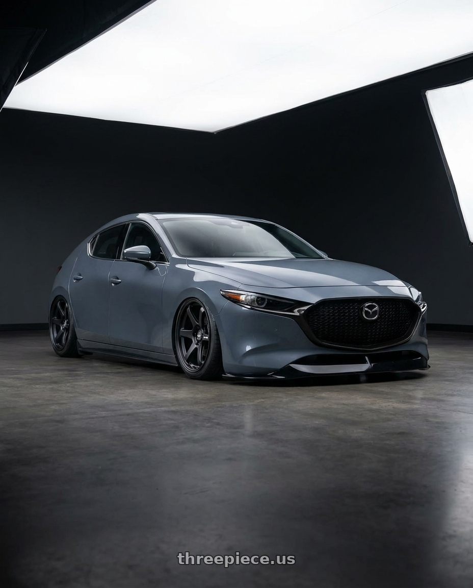 2023 Mazda Mazda3 Turbo with ESR Wheels APEX SERIES AP6 5x114.3 18x9.5 +22 Matte Black wheels