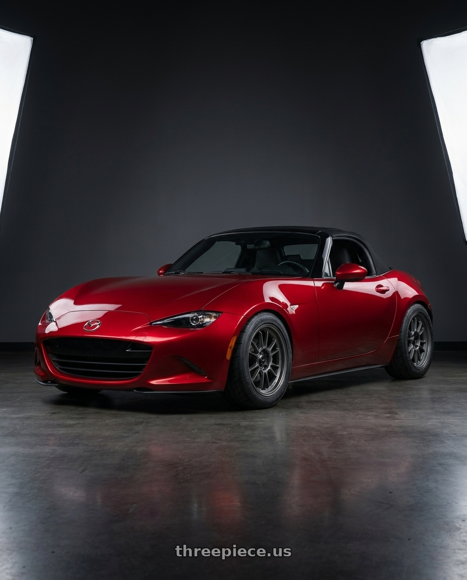 2016 Mazda Miata with Konig Hypergram 4x100 16x7.5+38 Matte Grey wheels