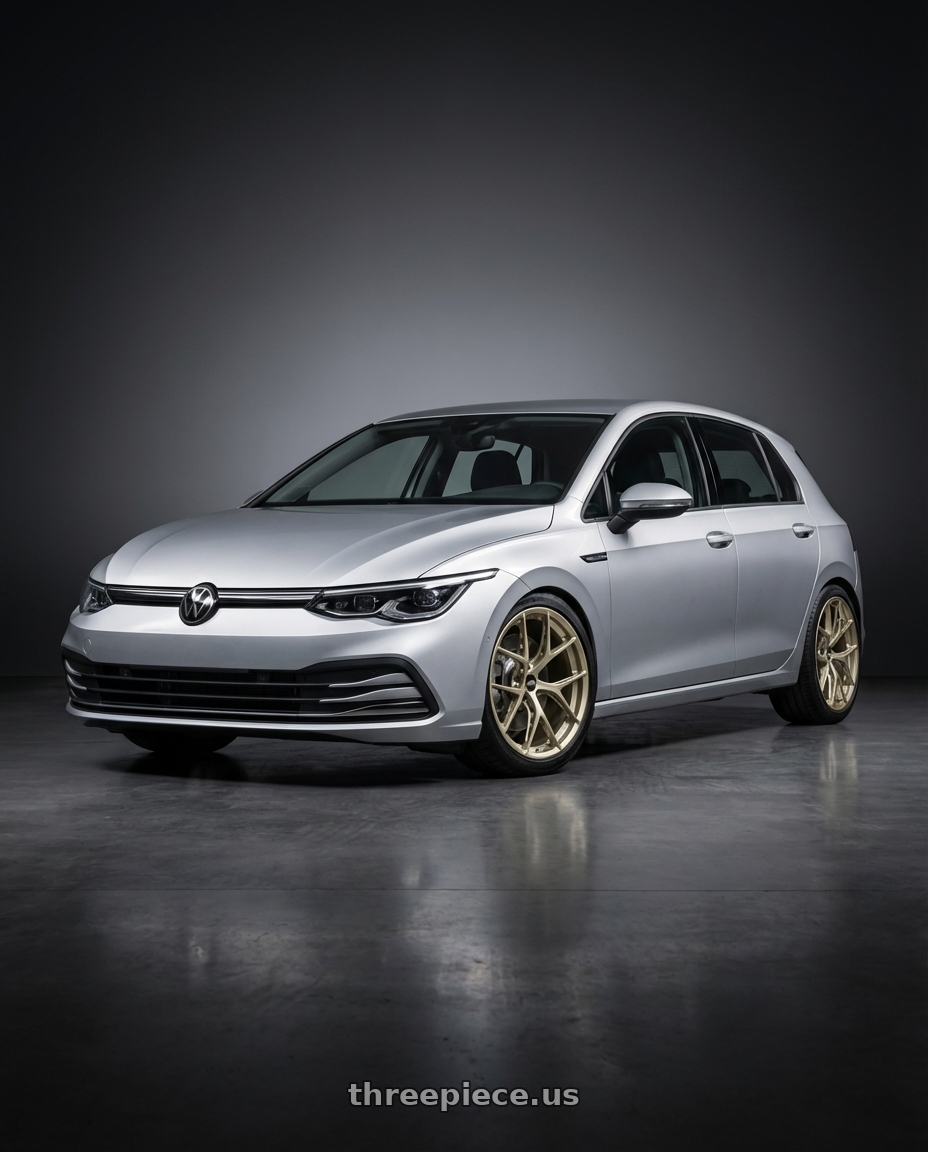 2024 Volkswagen Golf R MK8 with BBS FI-R Evo 5x112 19x9.5+15 White Gold wheels