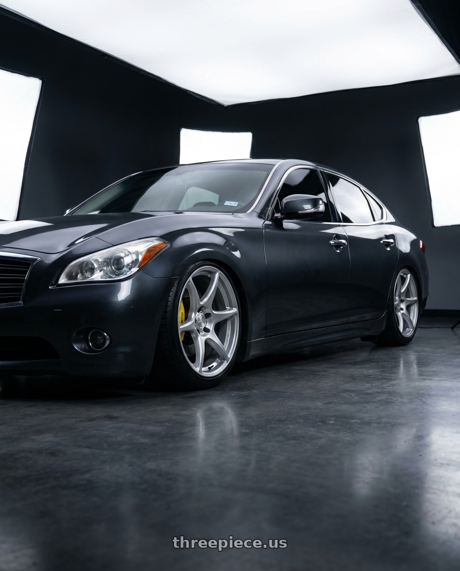 2011 infiniti m56 sport gray with Kansei K11S Tandem 5x114.3 19x10.5 22 Hyper Silver wheels