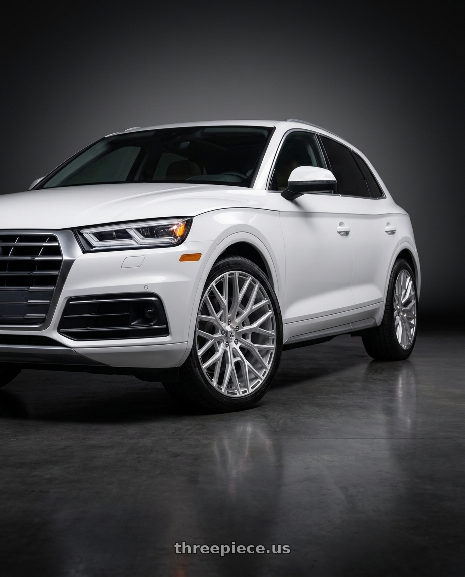 2018 audi q5 premium plus with Asanti Black ABL-21 LEO 5X112 20X8.5 +38 BRUSHED SILVER wheels
