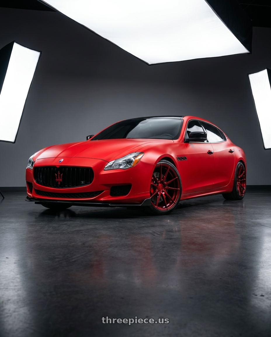 2016 Maserati quattroporte with Rohana RFX2 5x114.3 20x10+40 Gloss Red wheels