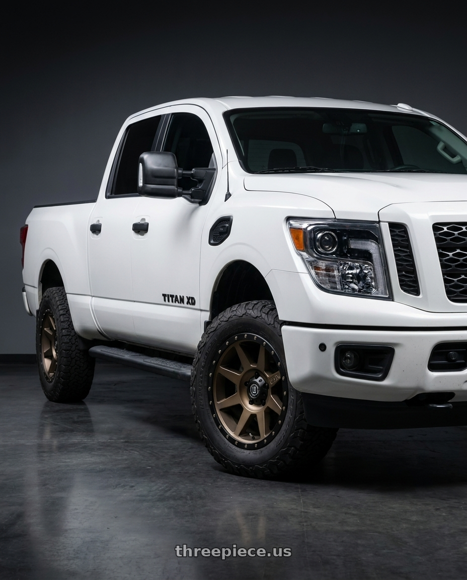 2018 Nissan Titan XD with Icon Alloys REBOUND 5x127 20X9-12 BRONZE wheels