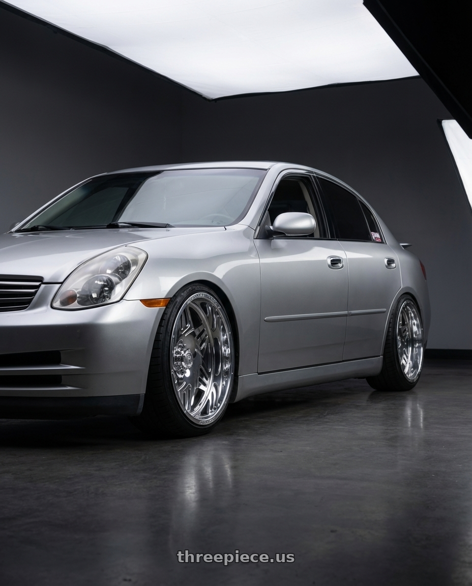 2003 Infiniti G35  with American Truxx Forged Orion ATF1908 8x165.1 24x14-76 Polished wheels