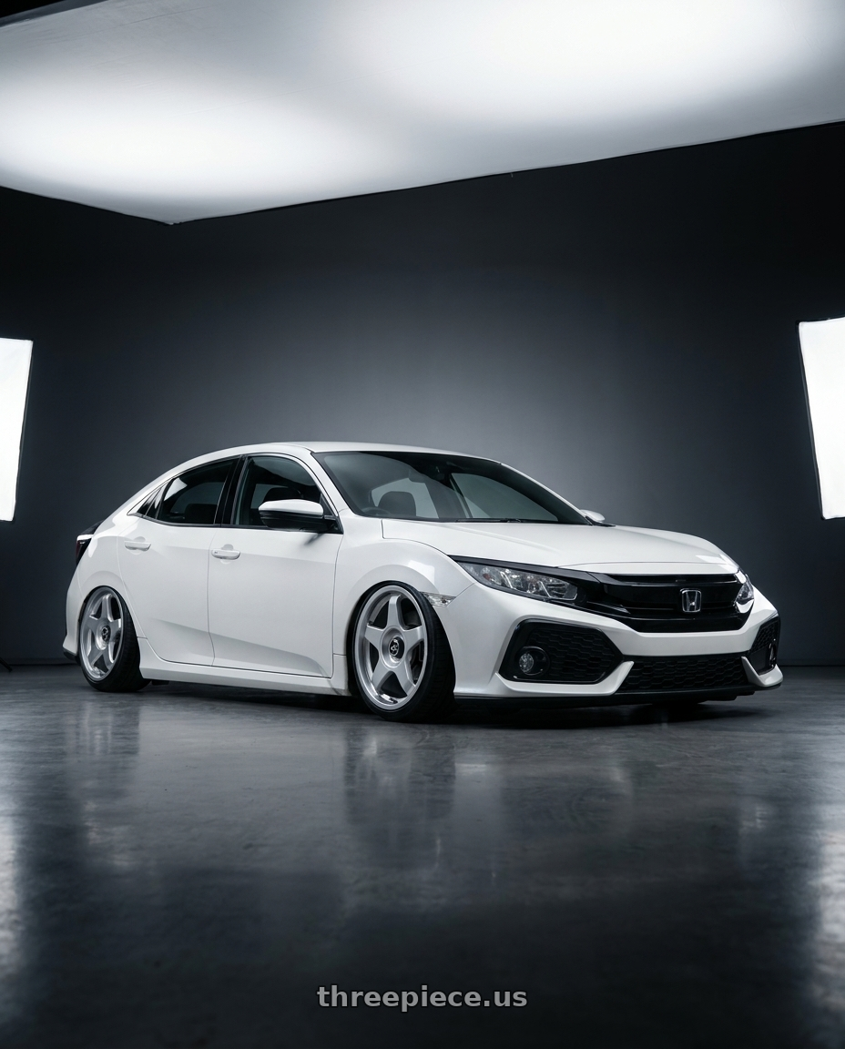 2019 Honda Civic with fifteen52 CHICANE 5x114.3 / 5x100 18x8.5 +35 SPEED SILVER (GLOSS SILVER) wheels