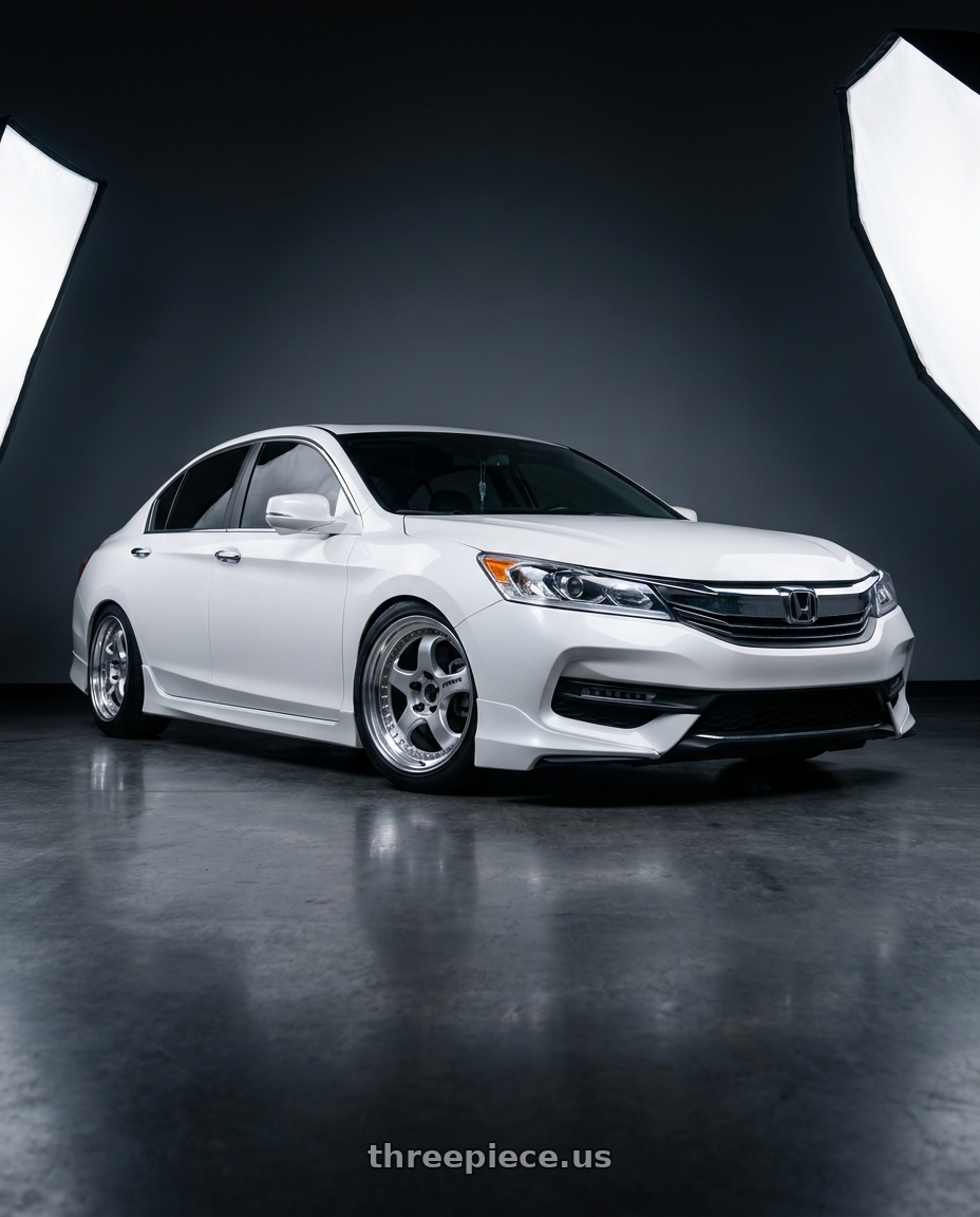 2016 Honda accord with Work Meister S1 3P 4x100 18x15-58 R Disk Silver wheels