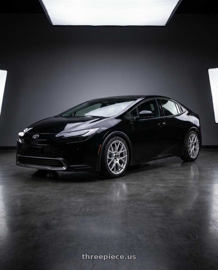2024 Toyota Prius PHEV with BBS RE-V7 5x120 19x8.5 +35 Diamond Silver wheels