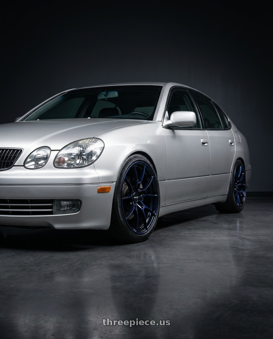 2002 Lexus GS 300 with Volk Racing G025 5x114.3 19x10.5 +22 DARK BLUE / DC wheels