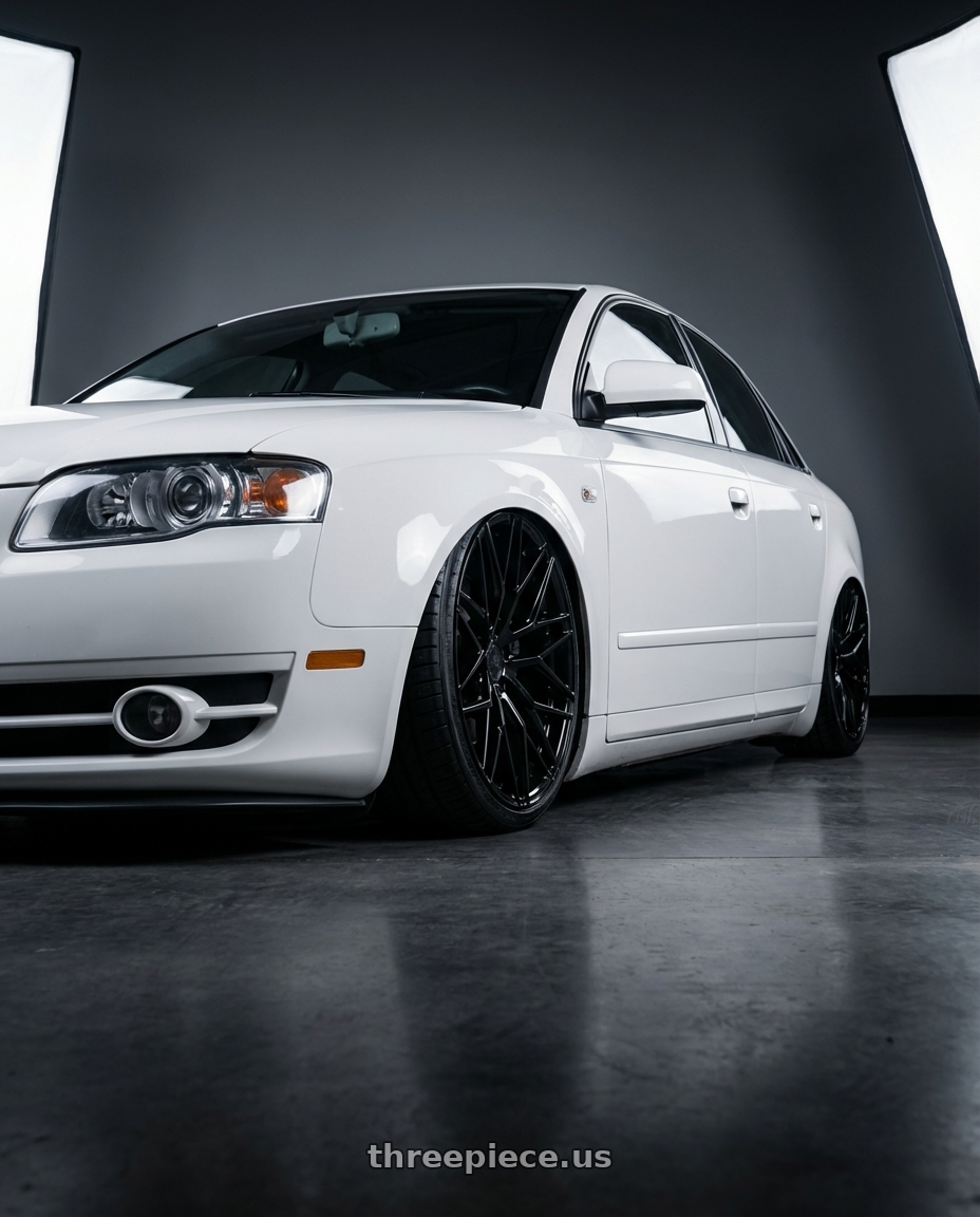 2010 Audi A4 B7 with Avant Garde Wheels M520R 5X112 19x8.5 +35 Gloss Black wheels