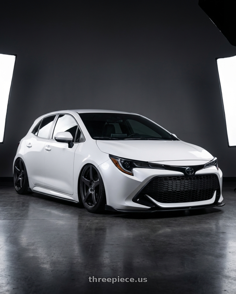 2023 Toyota Corolla Hatchback with Forgestar CF5 5x114.3 18x10 +42 Satin Black wheels